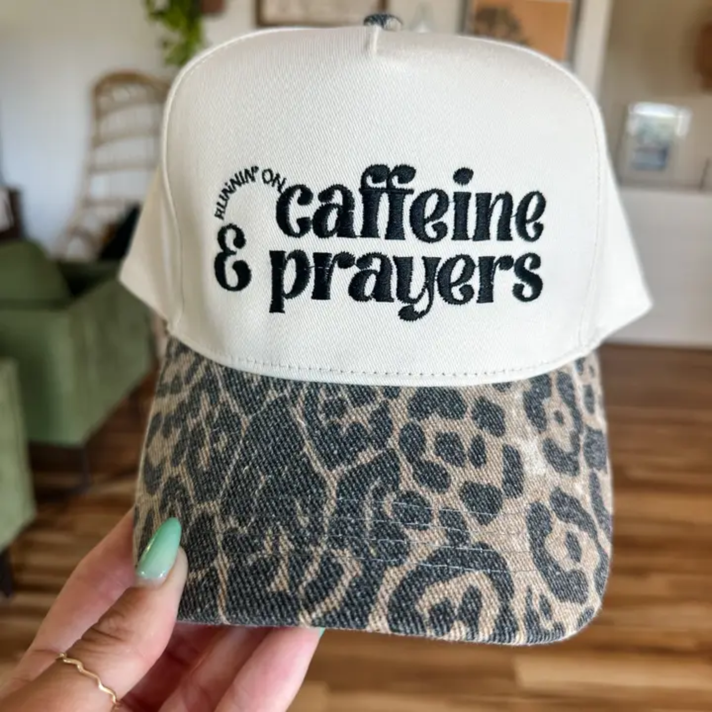 Caffeine&prayers trucker hat