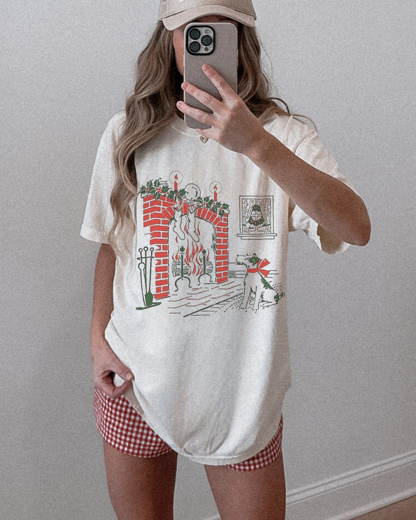 Christmas fireplace tee