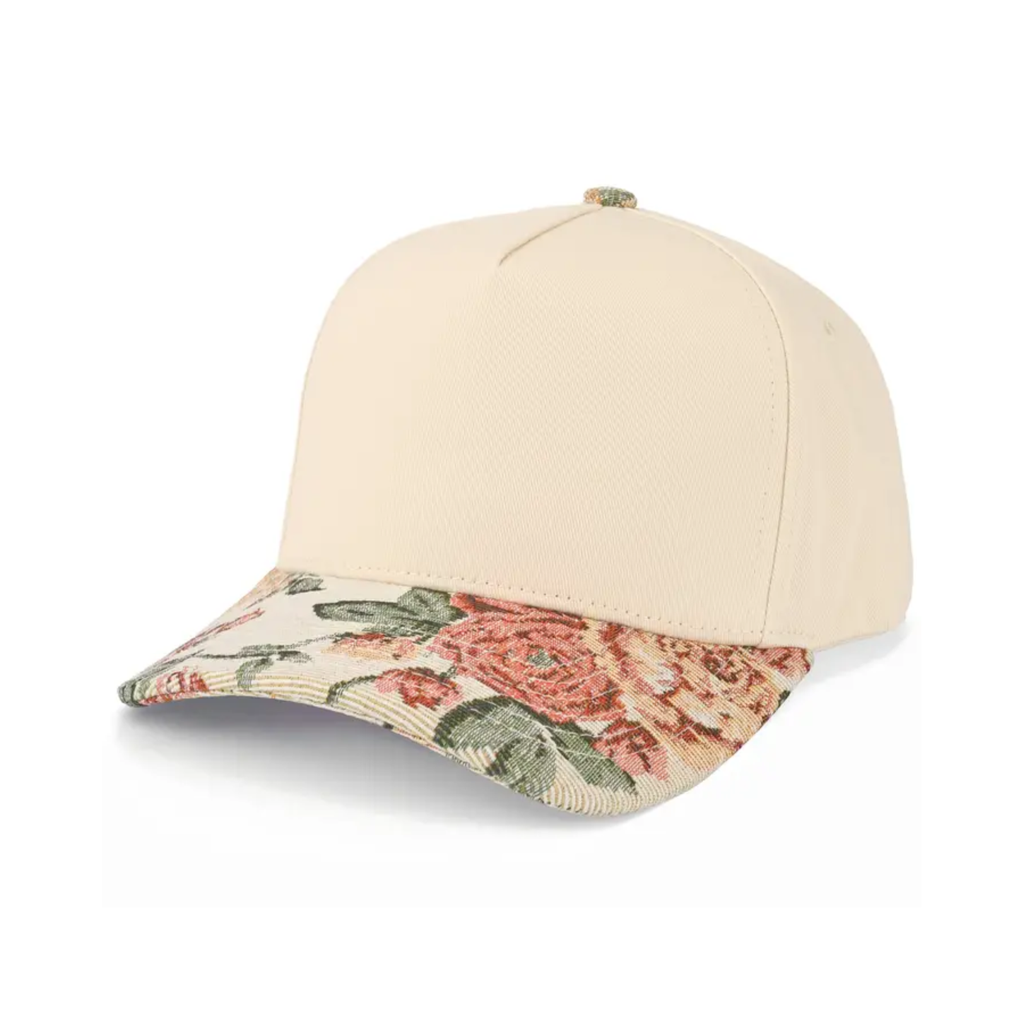 Floral brim trucker hat