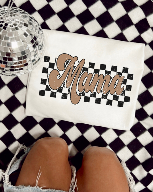 Checkered Mama Tee