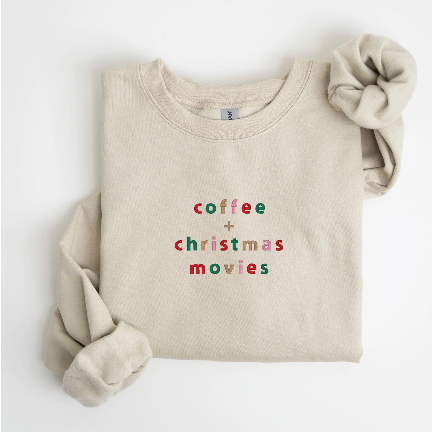 Embroidered Coffee + Christmas Crewneck